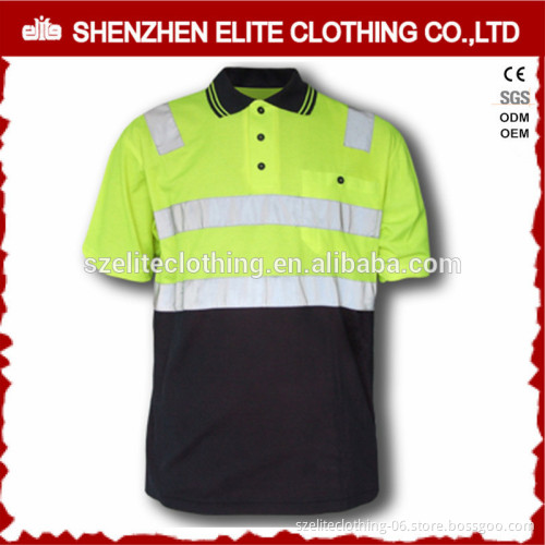 Customised Wonder Fluorescent Green Reflective Polo Shirts Blue